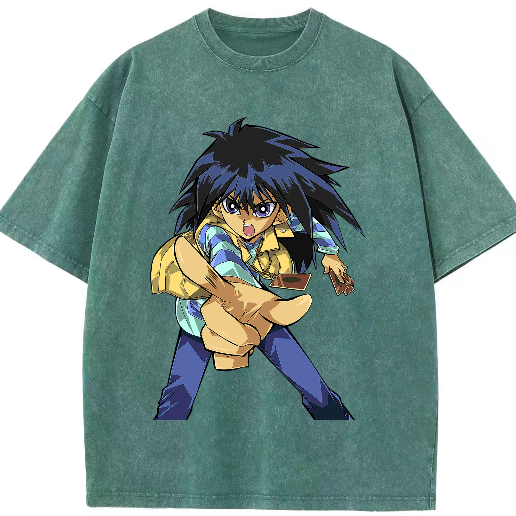 （画像用） 遊☆戯☆王 Yu-Gi-Oh! 綿100% ヴィンテージ風 半袖Tシャツ（フロントプリント）